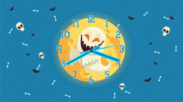 Ghost Halloween Clock Screensaver