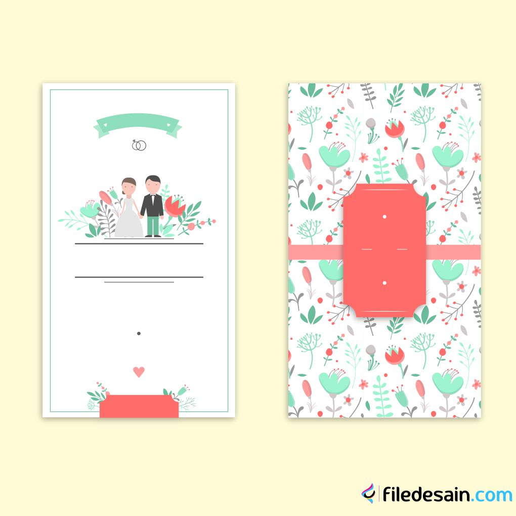 Cover Undangan Retro Vintage Flat Minimalis Cdr Coreldraw File