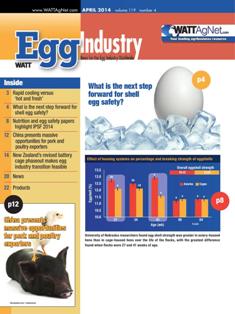 Egg Industry. News for the egg industry worldwide - April 2014 | TRUE PDF | Mensile | Professionisti | Tecnologia | Distribuzione | Uova
Egg Industry is regarded as the standard for information on current issues, trends, production practices, processing, personalities and emerging technology.
Egg Industry is a pivotal source of news, data and information for decision-makers in the buying centers of companies producing eggs and further-processed products.
