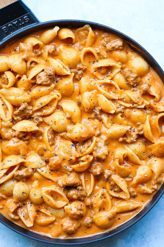CREAMY BEEF AND SHELLS #creamy #beef #shells #pasta #pastarecipes CREAMY BEEF AND SHELLS #creamy #beef #shells #pasta #pastarecipes