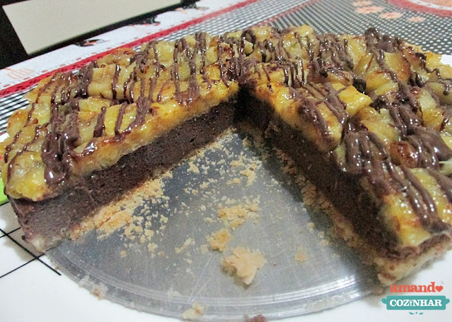 cheesecake de banana e chocolate