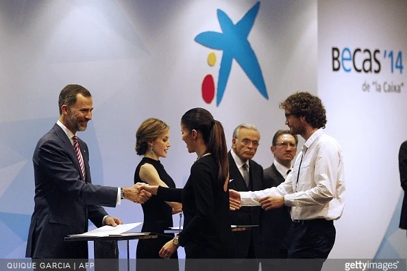 Spain's King Felipe VI and Spain's Queen Letizia preside over the 33rd edition of the Caixa scholarship award ceremony