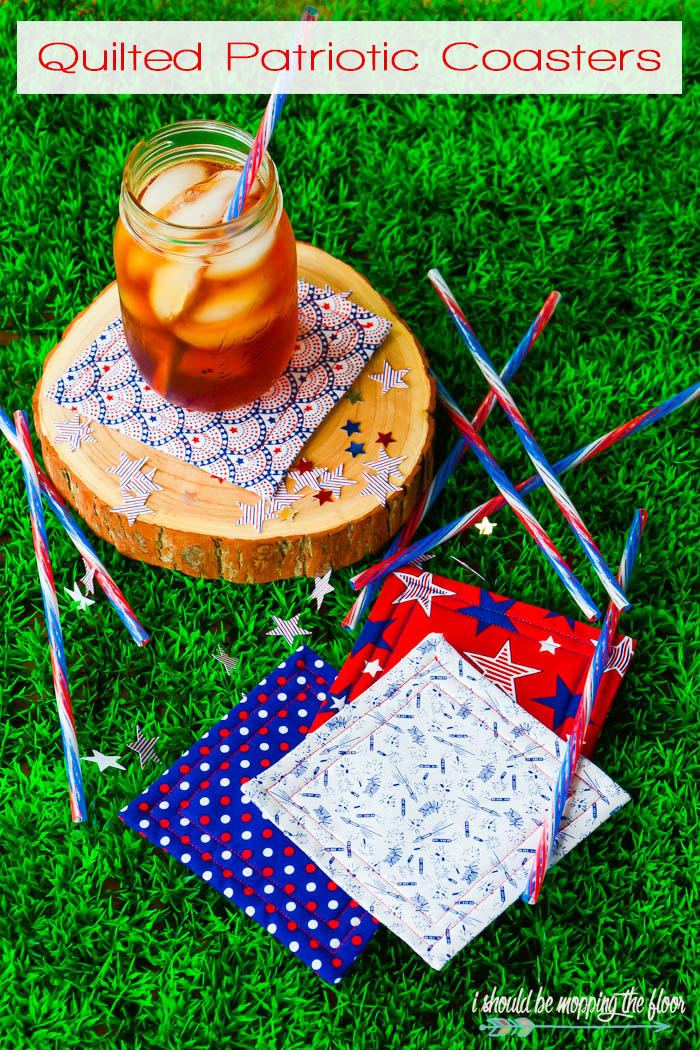 DIY Quilted Patriotic Coasters | Make these fun red, white, and blue coasters for simple hostess gifts or festive decor.