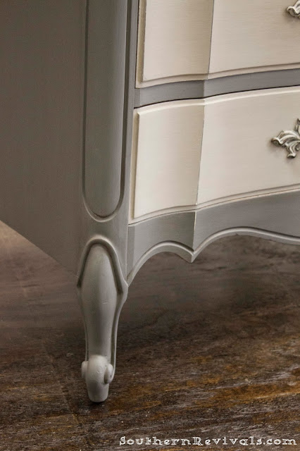 Southern Revivals | French Provincial Chalk Painted Gray Dresser Redo