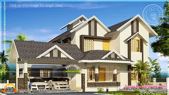 Sloping roof house