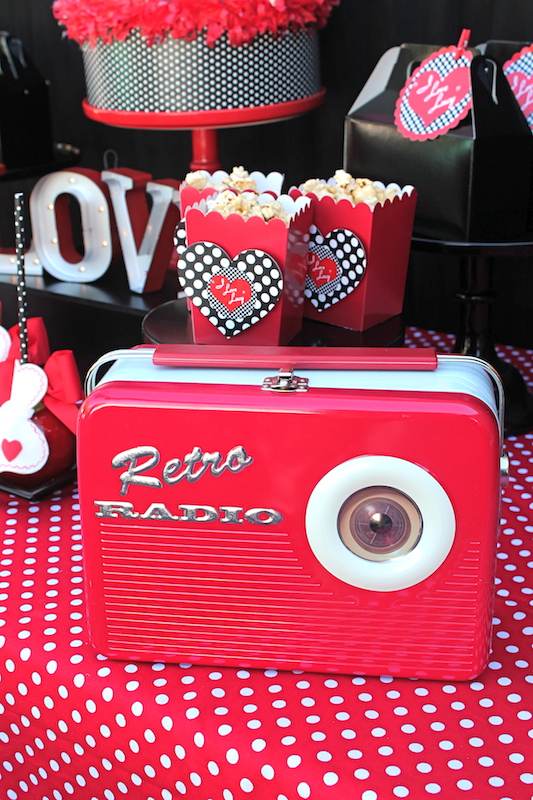 Retro Red, Black, White Party Decorations