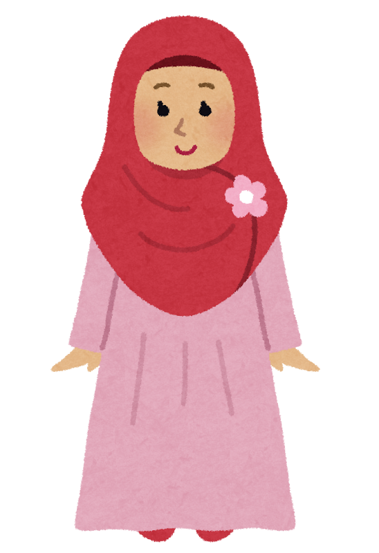 ヒジャブを着たムスリムの女の子のイラスト かわいいフリー素材集 いらすとや