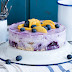 no bake Blaubeer-Pfirsich-Kokos Cheesecake