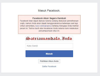 Facebook Melakukan Pemeliharaan Facebook Melakukan Pemeliharaan