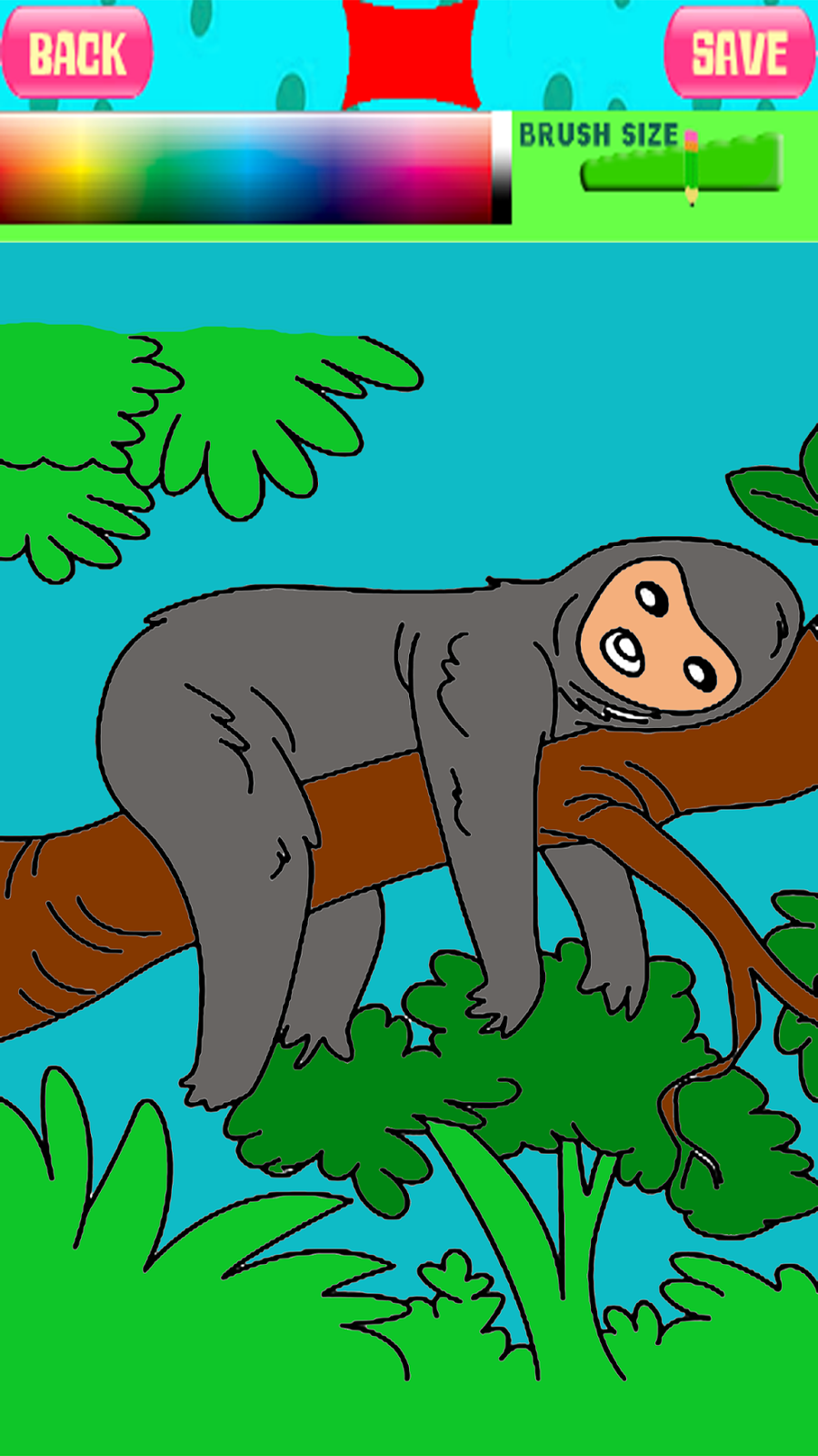 Animal Sloth Game Coloring Book For Kids