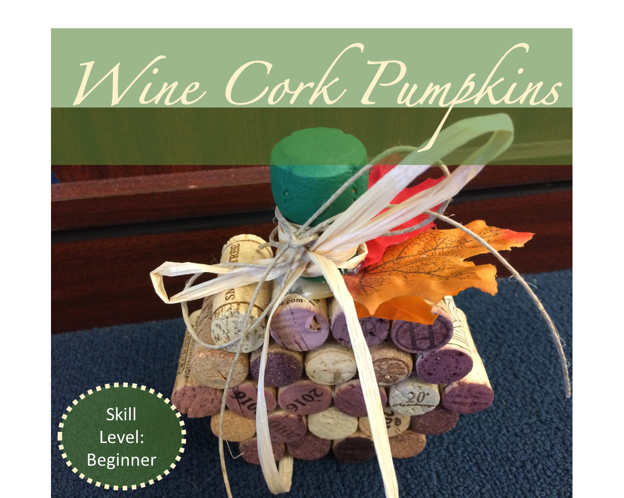 DIY Pumpkin Craft Made from Wine Corks Dallas Mom Blog and Fort Worth Mom Blogger Trendy Mom