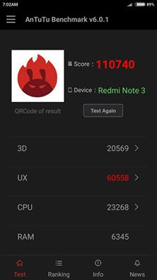 Dengan Custom Kernel Extreme Ini Antutu Xiaomi Redmi Note 3 PRO Kamu Hampir Setara iPhone 6s: 110 Ribuan