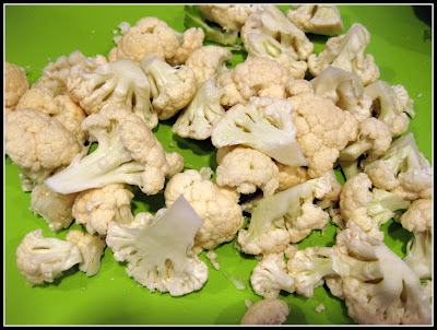 Cut up chunks of cauliflower