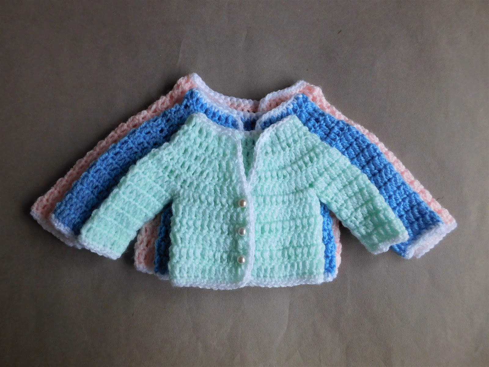 Marianna's Lazy Daisy Days Parma Violet Crochet Baby Jacket