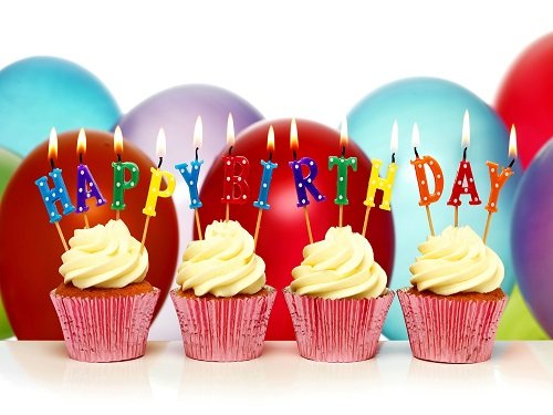 Happy Birthday Wallpaper with Cupcake