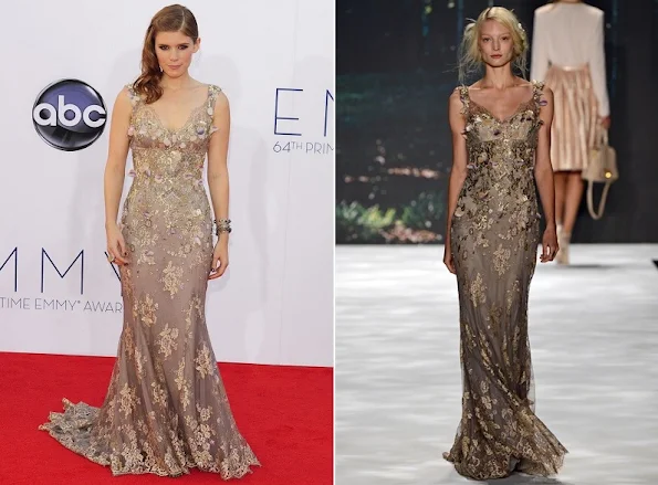 The ‘American Horror Story’ actress Kate Mara stunned wearing a Badgley Mischka Spring 2013 gown