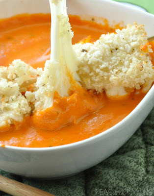 Baked Panko Mozzarella Balls with Creamy Tomato Soup