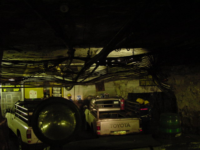 An underground vehicle bay