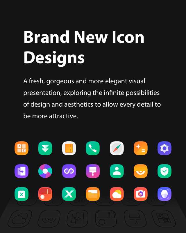 XOS 5.0 Cheetah brand new icons