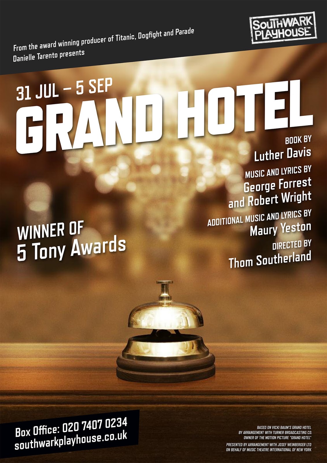 Full casting announced for acclaimed Broadway Musical GRAND HOTEL at