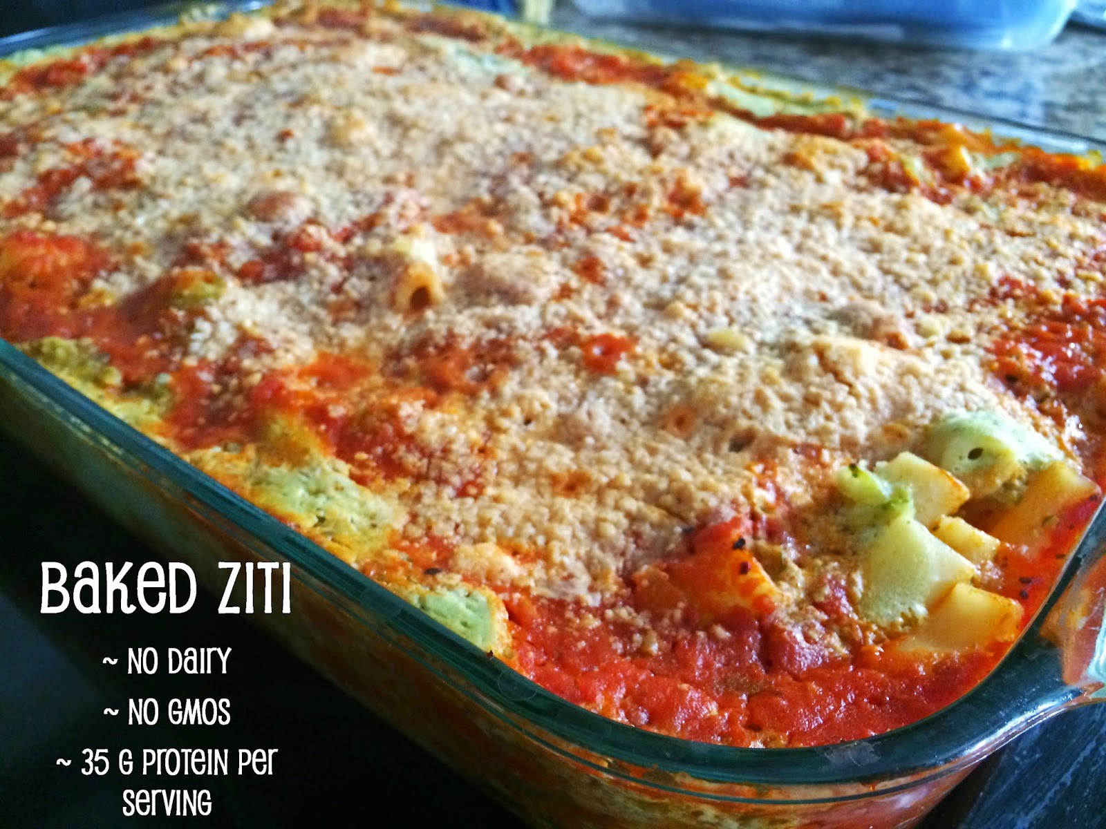 Loving Green Baked Ziti Dairy Free!