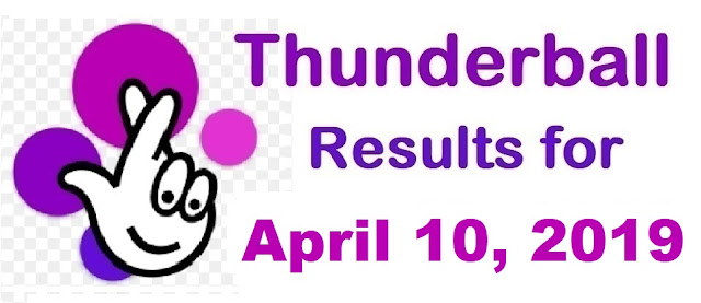 Thunderball results for Wednesday, 10 April 2019 Thunderball results for Wednesday, 10 April 2019