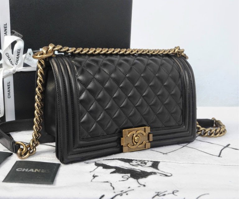 Boy chanel handbag black and gold Clearance