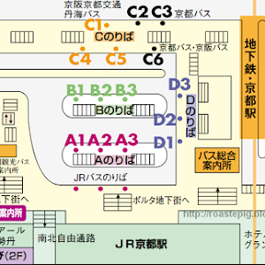 京都車站巴士總站路線分佈