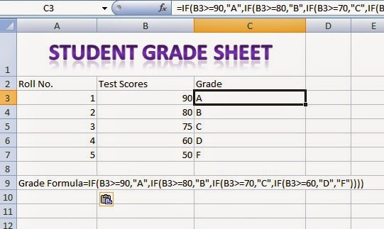 Students Test Score Grades Result Sheet in Excel