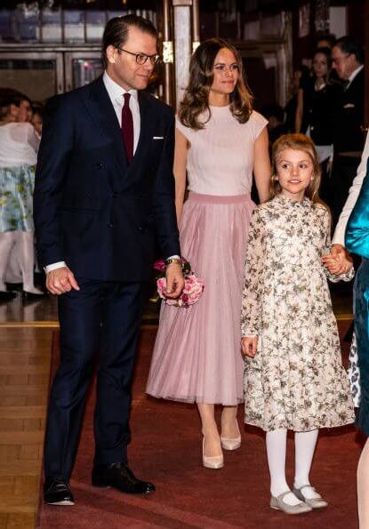 Queen Silvia, Crown Princess Victoria, Prince Daniel and Princess Sofia. Princess Estelle wore Bonpoint maiween floral dress