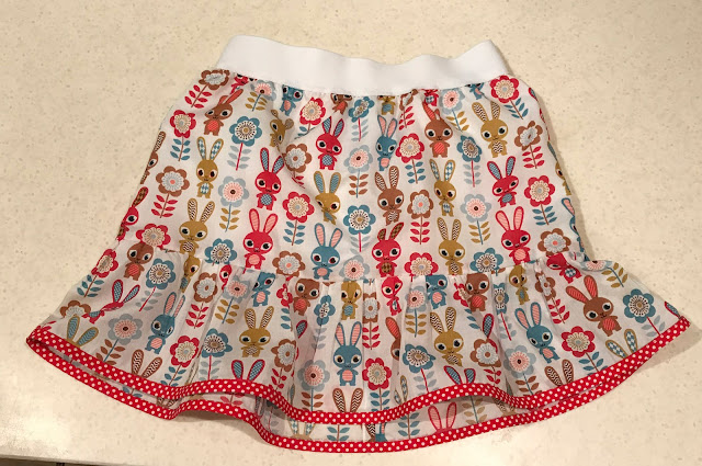 New Grandma Wants to Sew!: Layered skirt, rabbits and flowers