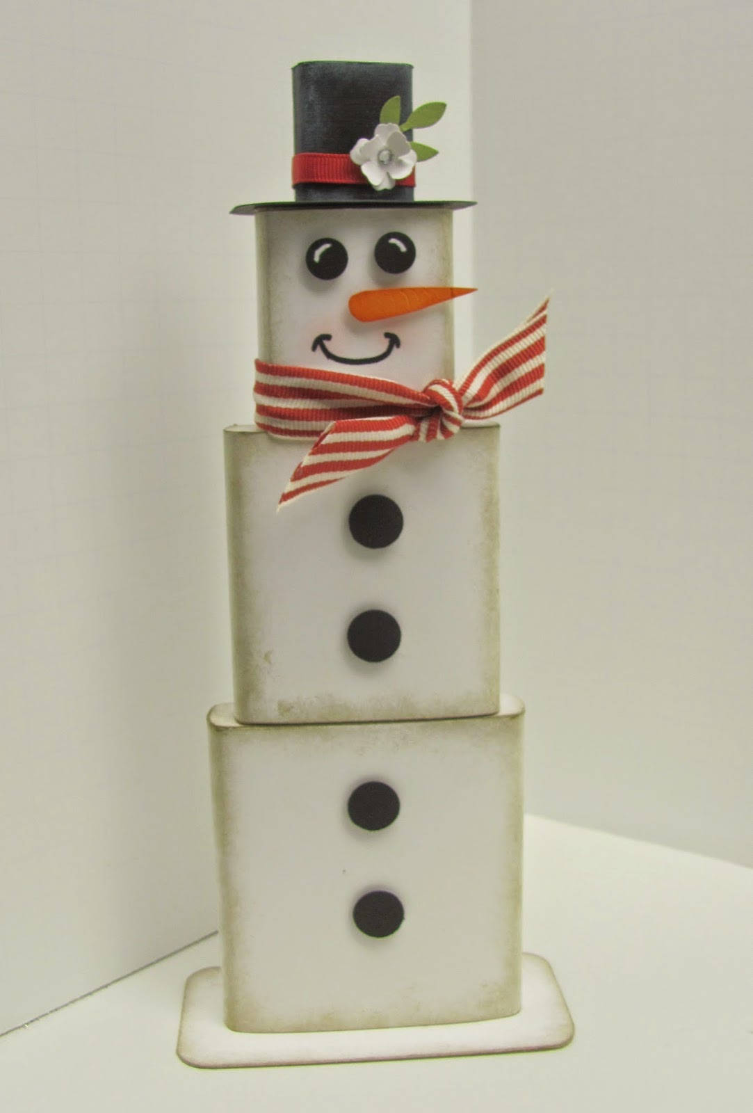 Personally Yours Altered Stampin' Up!w Wood Blocks Snowman