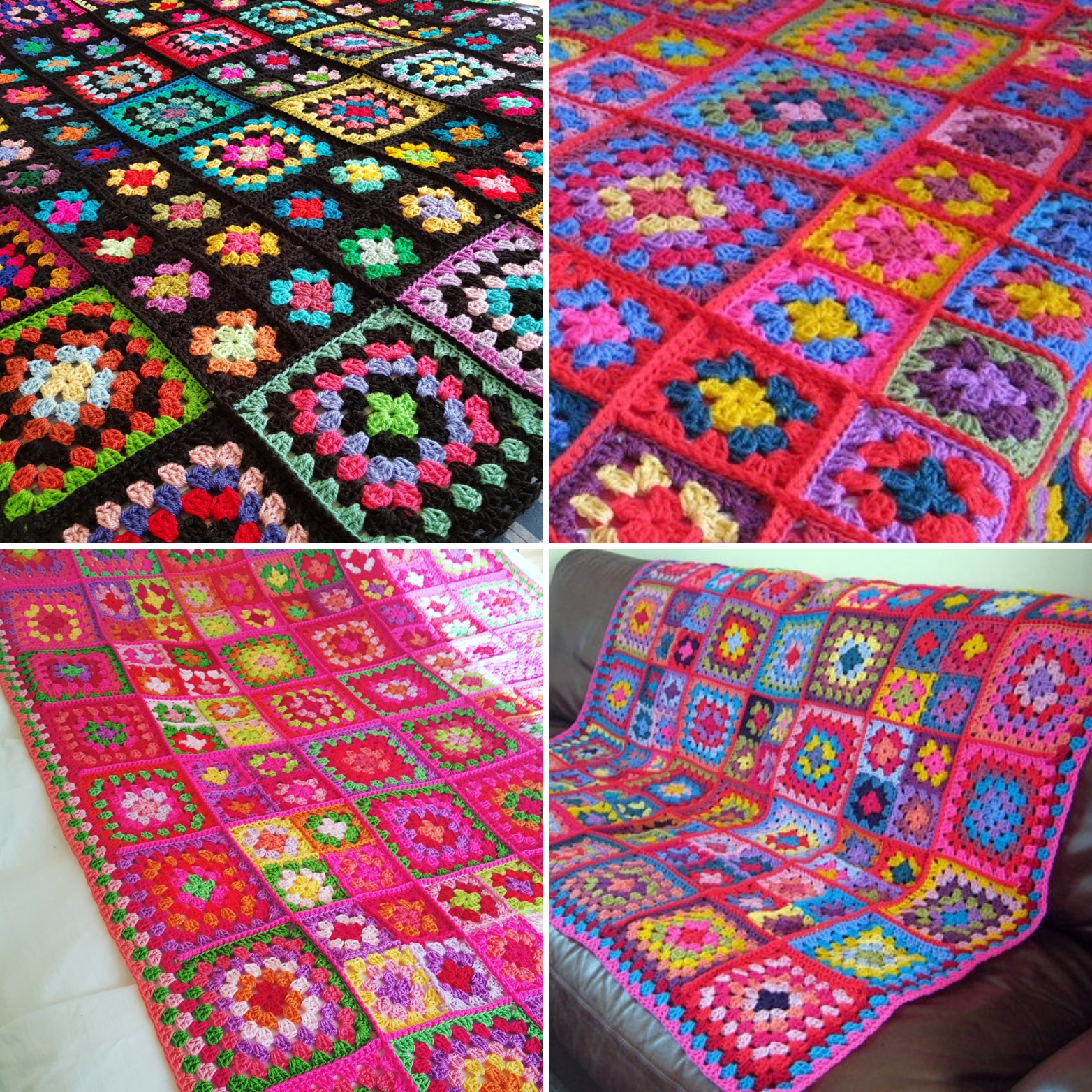 The Sunroom UK Dolly Granny Squares Blankets