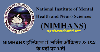 NIMHANS Recruitment 2019 NIMHANS Recruitment 2019