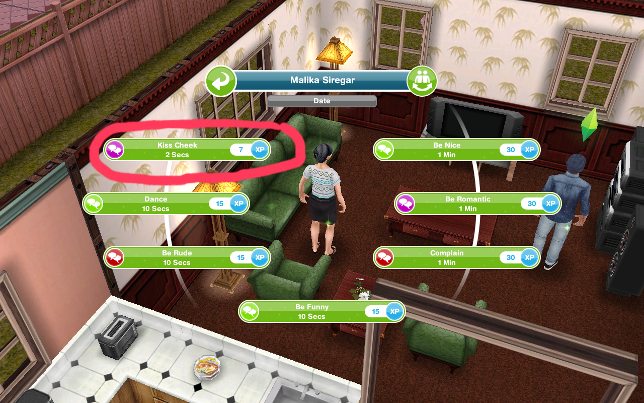 Make a Sim Kiss Another Sim On The CheekSim Free Play Catatan Kecil