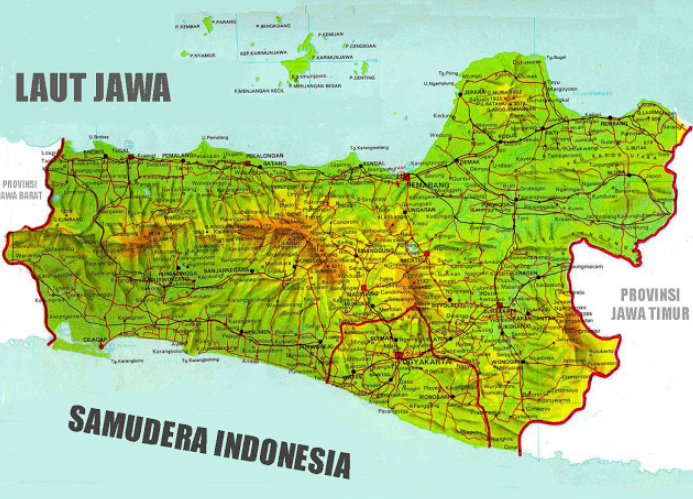  Peta  Jawa  Tengah Lengkap 29 Kabupaten dan 6 Kota beserta 