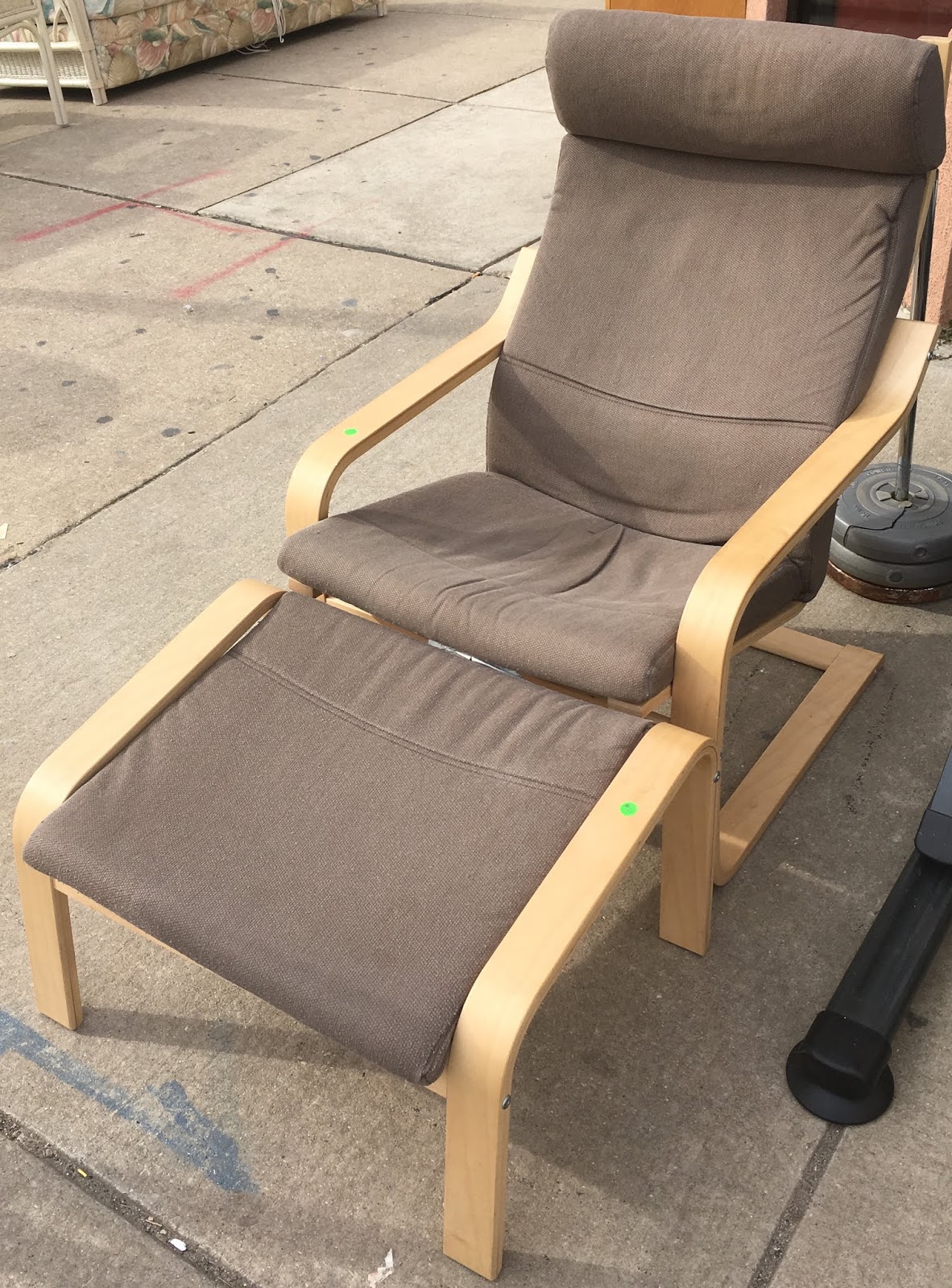 Uhuru Furniture & Collectibles: IKEA 'POÄNG' Chair & Ottoman - $85 SOLD