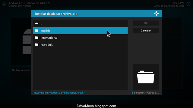 DriveMeca instalando y configurando Kodi paso a paso en español