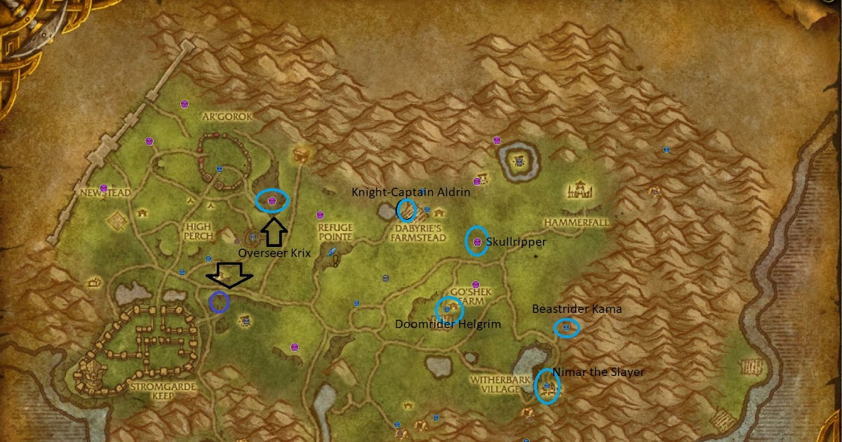 Guide to all Arathi Highlands Warfront mount drops (Including map