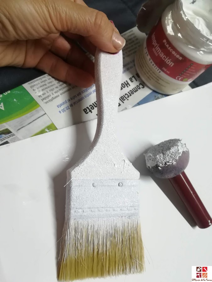 diy brocha con mix media