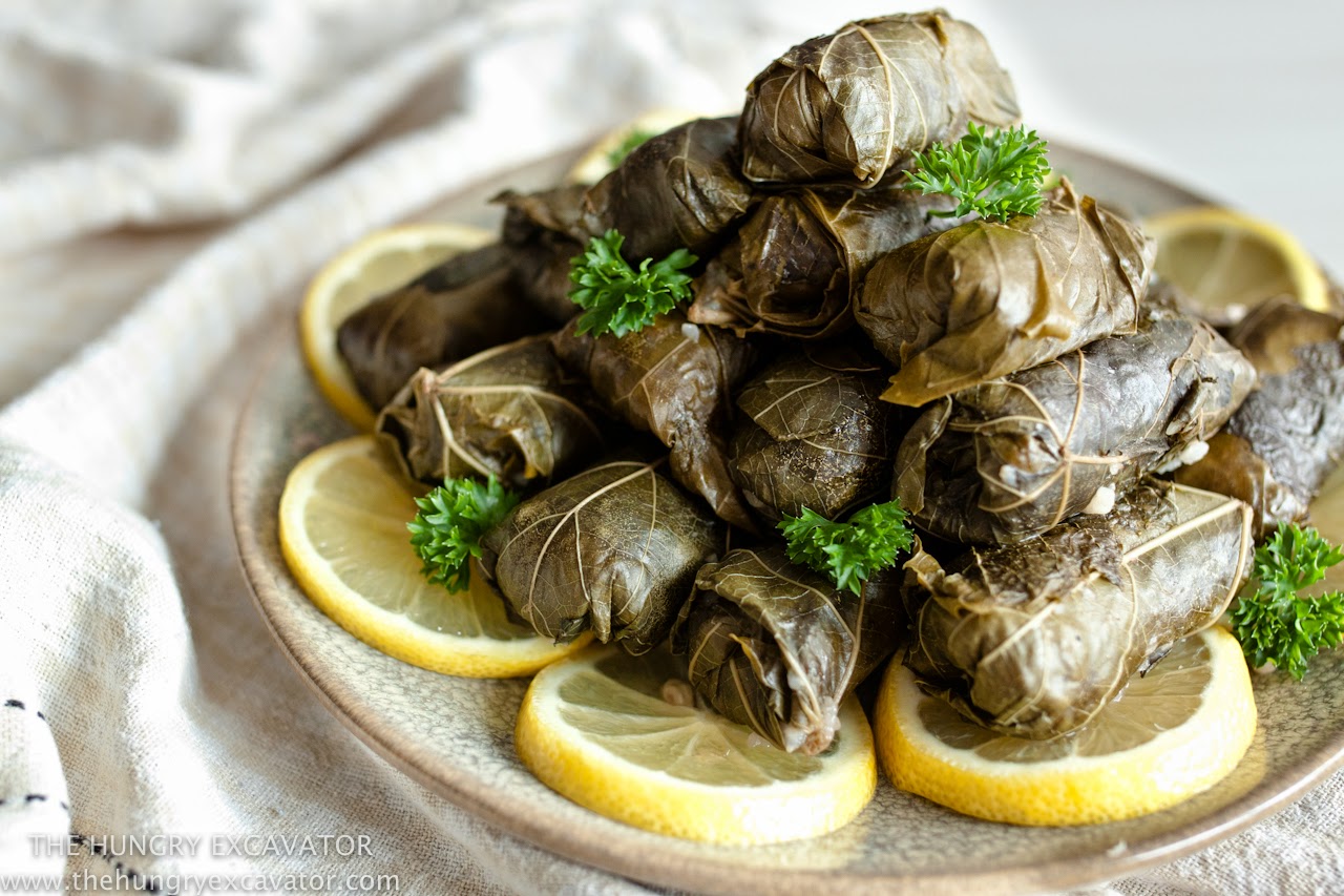 The Hungry Excavator: Dolmades (Dill and Mint Stuffed Vine Leaves)