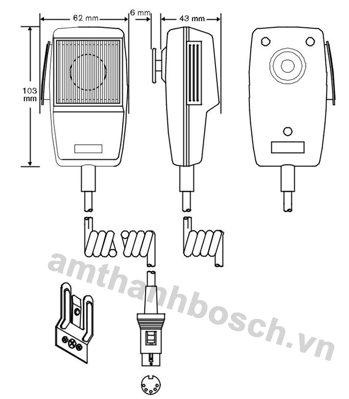 Micro cầm tay điện động mọi hướng Bosch LBB 9080/00