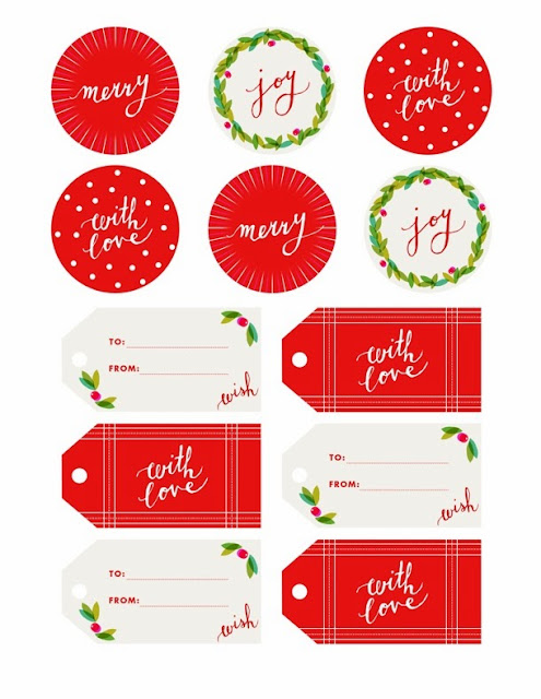 Christmas Free Printable Labels and Toppers. Good wishes.