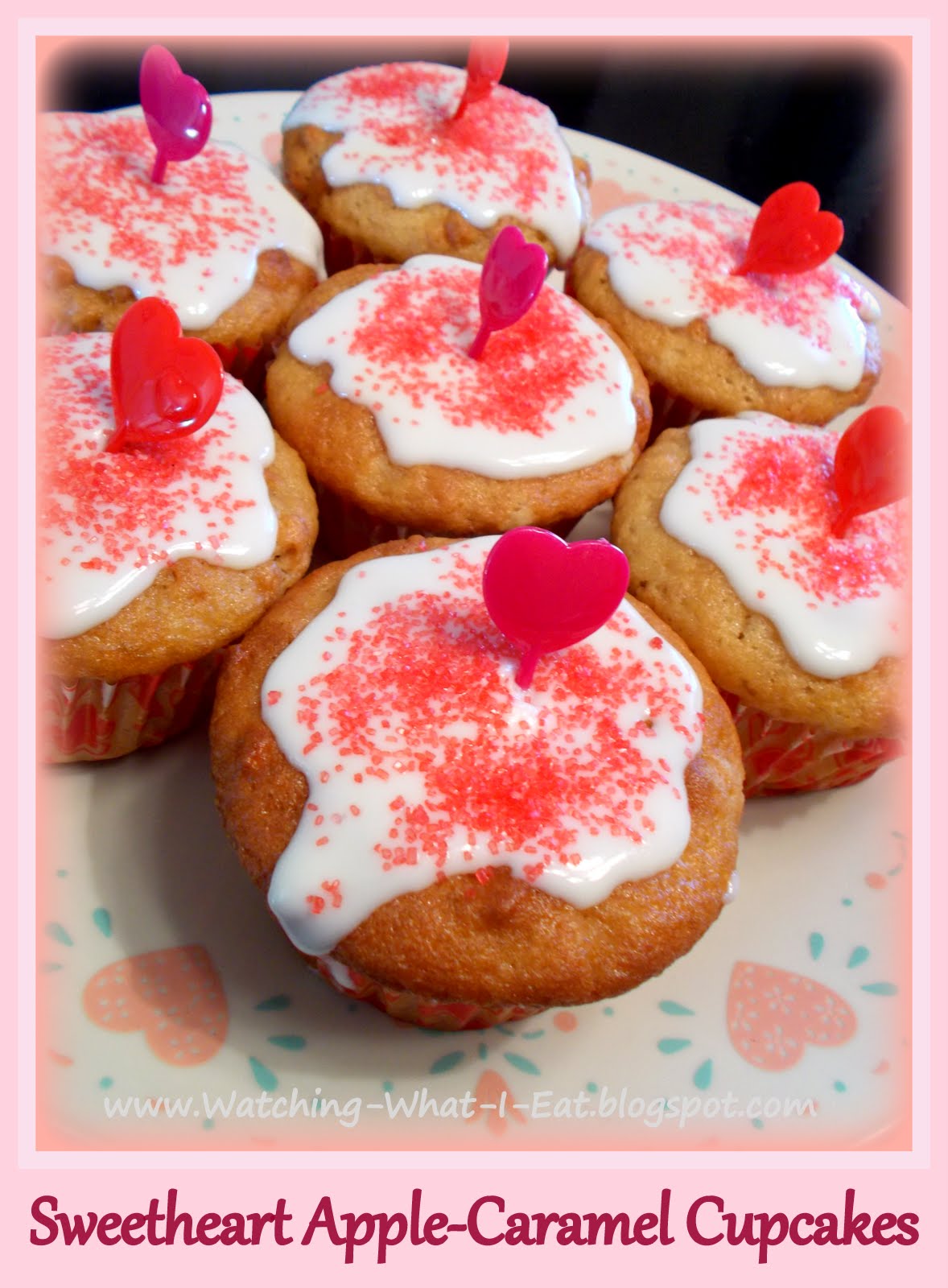 Watching What I Eat Sweetheart AppleCaramel Cupcakes