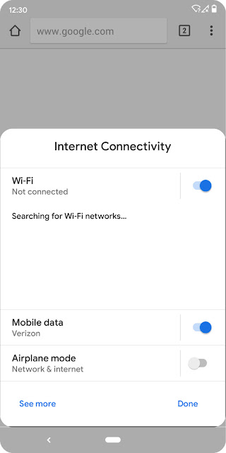 Setting panel when we need them in android q