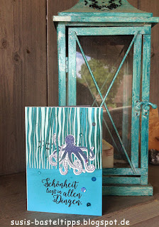 Oktopus Karte von Stampin' Up! Demonstratorin in Coburg Glück und meer oktopus Karte von Stampin' Up! Demonstratorin in Coburg türkis aquamarin