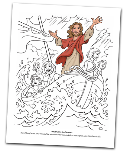 Jesus Calms The Sea Coloring