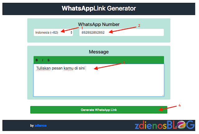 zdienos - WhatsApp Link Generator