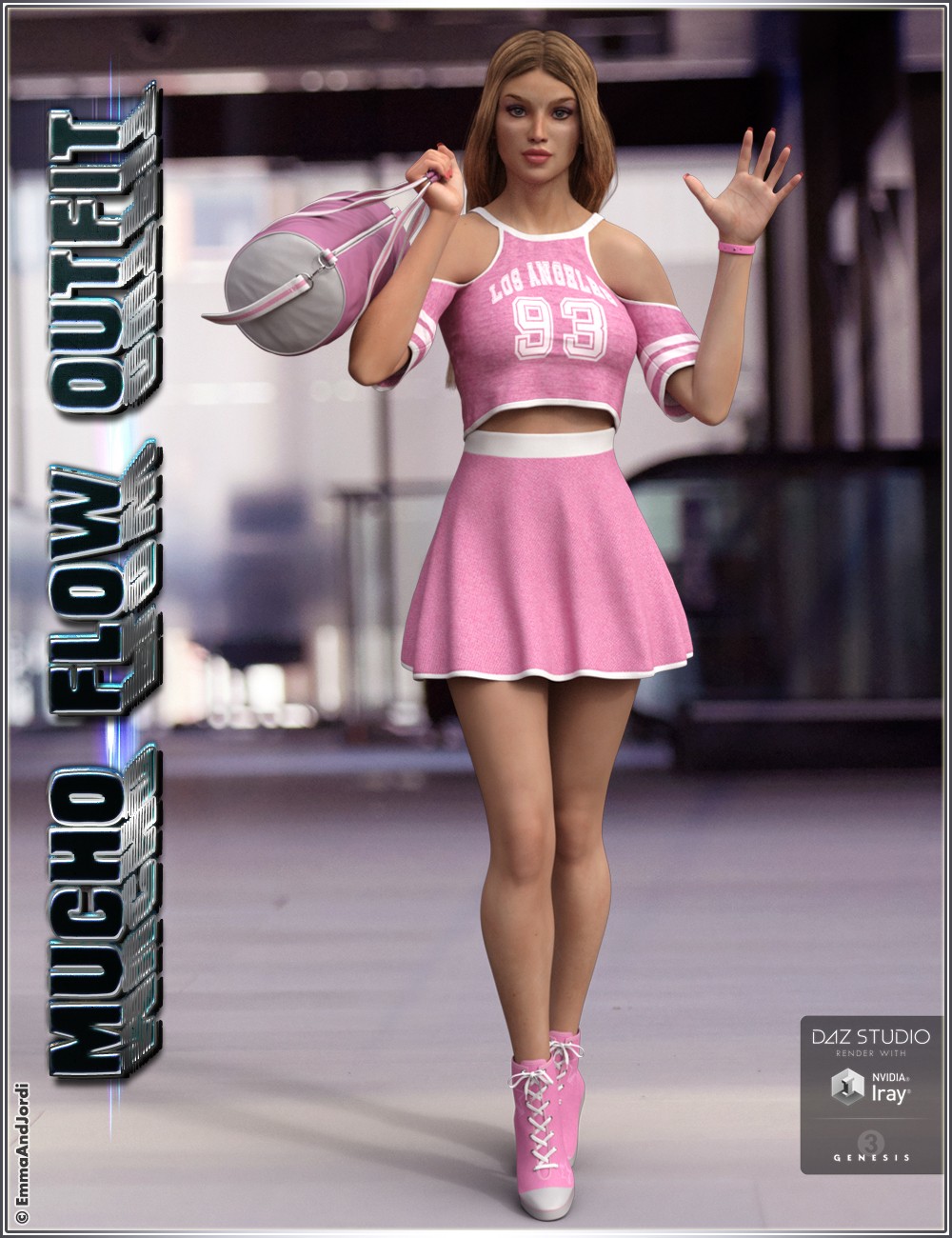 DAZ 3D - Mucho Flow Outfit and Accessories for Genesis 3 Female 