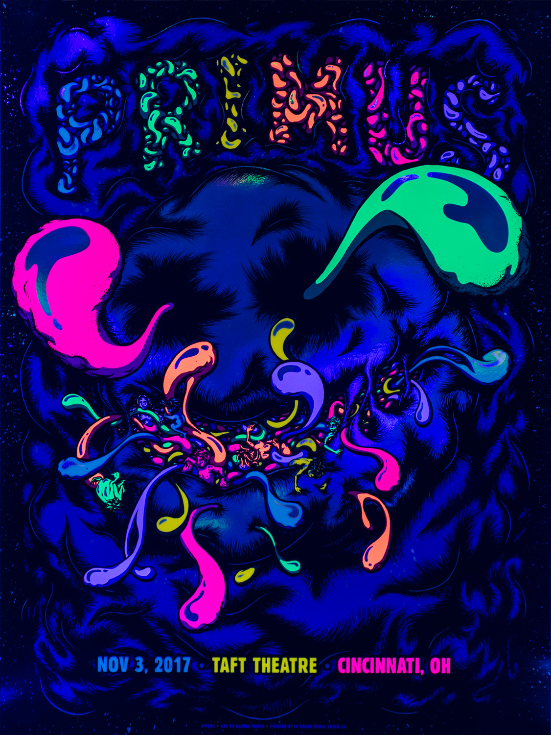 Primus Cincinnati Taft Theatre Poster Black Light Primus Cincinnati Taft Theatre Poster Black Light